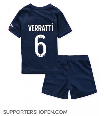 Paris Saint-Germain Marco Verratti #6 Hemmatröja Barn 2022-23 Kortärmad (+ korta byxor)